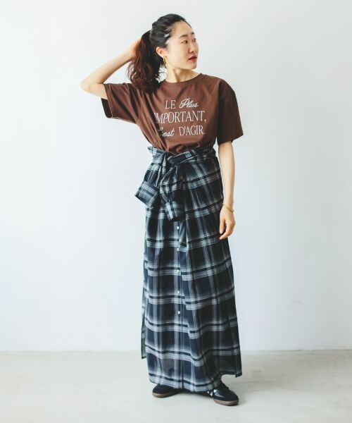 le.coeur blanc / ルクールブラン ロング・マキシ丈ワンピース | シアーチェックシャツワンピース | 詳細3