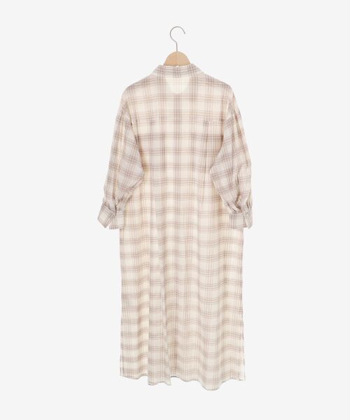 le.coeur blanc / ルクールブラン ロング・マキシ丈ワンピース | シアーチェックシャツワンピース | 詳細30