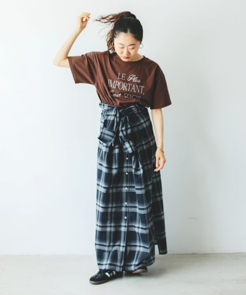 le.coeur blanc / ルクールブラン ロング・マキシ丈ワンピース | シアーチェックシャツワンピース | 詳細4