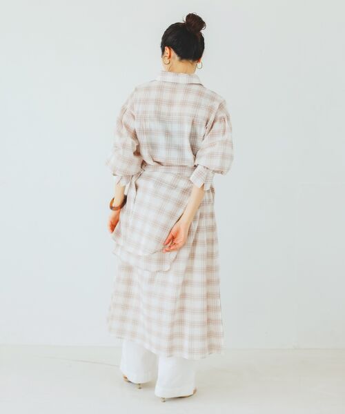 le.coeur blanc / ルクールブラン ロング・マキシ丈ワンピース | シアーチェックシャツワンピース | 詳細8