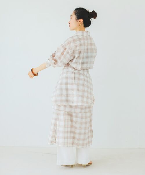 le.coeur blanc / ルクールブラン ロング・マキシ丈ワンピース | シアーチェックシャツワンピース | 詳細9