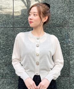 le.coeur blanc / ルクールブラン カーディガン・ボレロ | 《手洗い可能》TORRAZZO DONNAビジュー釦カーデ