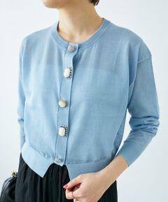 le.coeur blanc / ルクールブラン カーディガン・ボレロ | 《手洗い可能》TORRAZZO DONNAビジュー釦カーデ