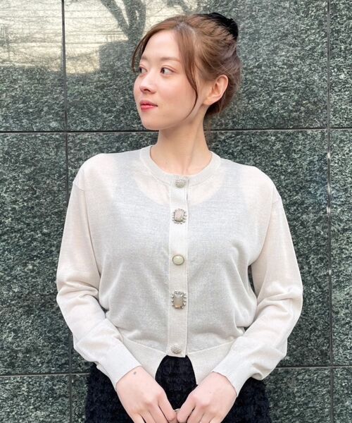 le.coeur blanc / ルクールブラン カーディガン・ボレロ | 《手洗い可能》TORRAZZO DONNAビジュー釦カーデ | 詳細24