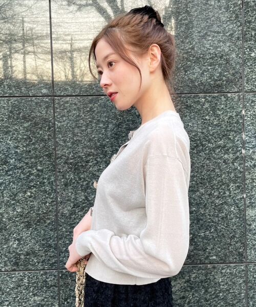 le.coeur blanc / ルクールブラン カーディガン・ボレロ | 《手洗い可能》TORRAZZO DONNAビジュー釦カーデ | 詳細29