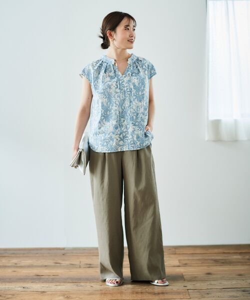 le.coeur blanc / ルクールブラン シャツ・ブラウス | ボタニカルプリントリボンフレンチブラウス | 詳細10