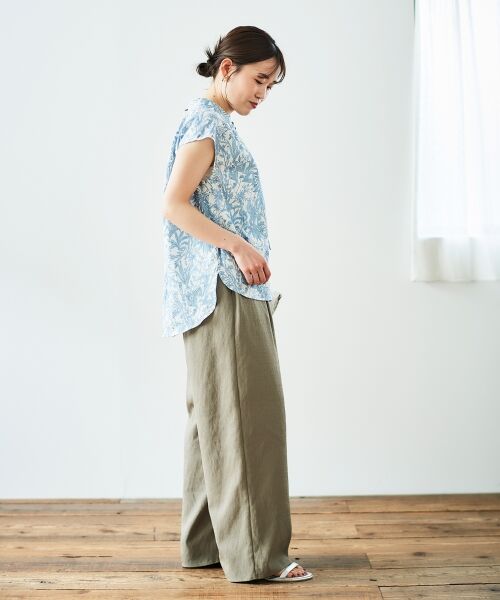 le.coeur blanc / ルクールブラン シャツ・ブラウス | ボタニカルプリントリボンフレンチブラウス | 詳細12