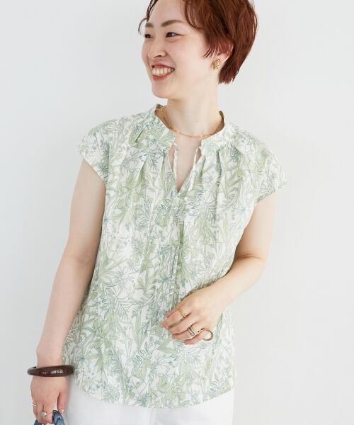 le.coeur blanc / ルクールブラン シャツ・ブラウス | ボタニカルプリントリボンフレンチブラウス | 詳細14