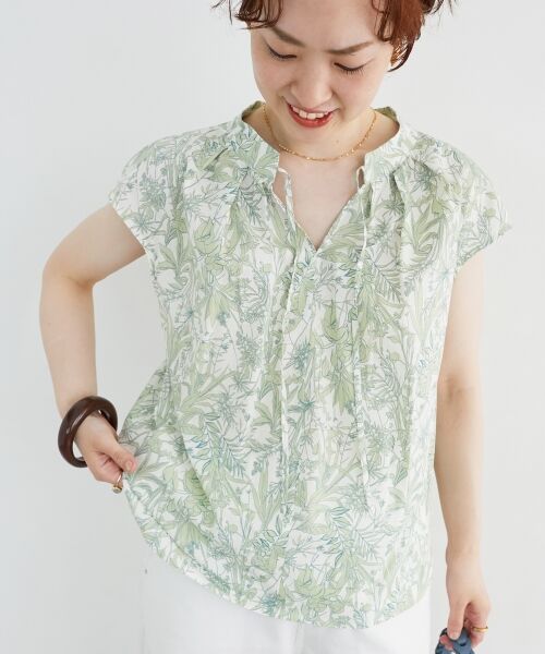 le.coeur blanc / ルクールブラン シャツ・ブラウス | ボタニカルプリントリボンフレンチブラウス | 詳細15