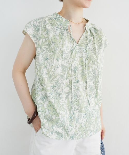 le.coeur blanc / ルクールブラン シャツ・ブラウス | ボタニカルプリントリボンフレンチブラウス | 詳細16