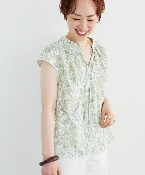 le.coeur blanc / ルクールブラン シャツ・ブラウス | ボタニカルプリントリボンフレンチブラウス | 詳細18