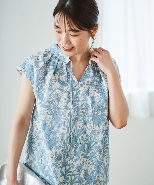 le.coeur blanc / ルクールブラン シャツ・ブラウス | ボタニカルプリントリボンフレンチブラウス | 詳細2