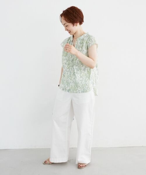 le.coeur blanc / ルクールブラン シャツ・ブラウス | ボタニカルプリントリボンフレンチブラウス | 詳細25