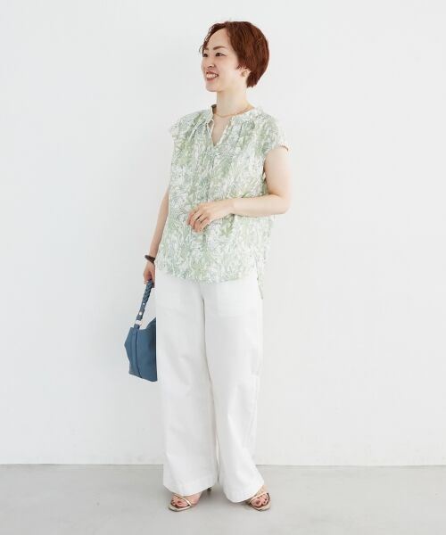 le.coeur blanc / ルクールブラン シャツ・ブラウス | ボタニカルプリントリボンフレンチブラウス | 詳細26