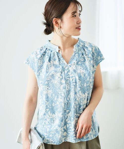 le.coeur blanc / ルクールブラン シャツ・ブラウス | ボタニカルプリントリボンフレンチブラウス | 詳細3