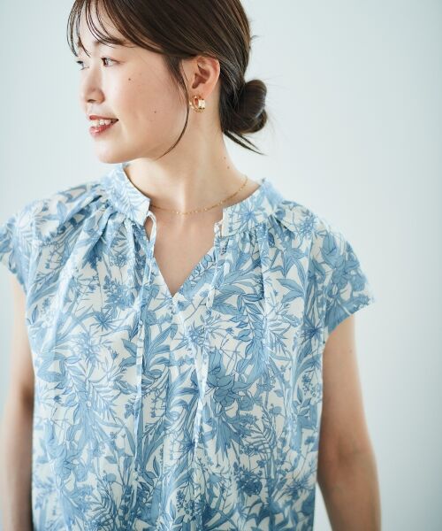 le.coeur blanc / ルクールブラン シャツ・ブラウス | ボタニカルプリントリボンフレンチブラウス | 詳細7