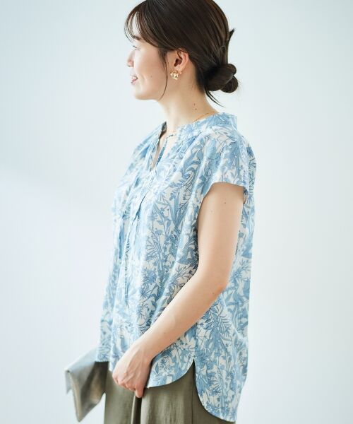 le.coeur blanc / ルクールブラン シャツ・ブラウス | ボタニカルプリントリボンフレンチブラウス | 詳細8