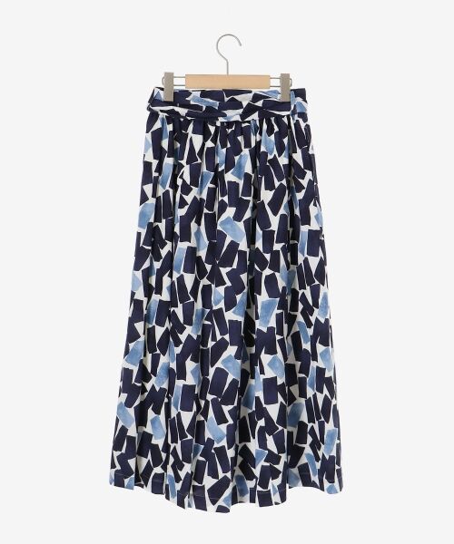 le.coeur blanc / ルクールブラン ロング・マキシ丈スカート | 幾何柄プリントリボン付ロングスカート | 詳細18
