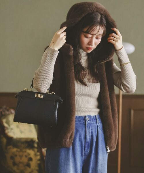 le.coeur blanc / ルクールブラン その他アウター | ファーフードベスト | 詳細3