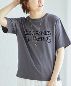 le.coeur blanc / ルクールブラン Tシャツ | 《手洗い可能》Les Grands BoulevardsロゴTシャツ