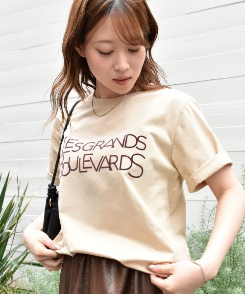 le.coeur blanc / ルクールブラン Tシャツ | 《手洗い可能》Les Grands BoulevardsロゴTシャツ | 詳細2