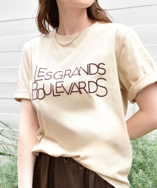 le.coeur blanc / ルクールブラン Tシャツ | 《手洗い可能》Les Grands BoulevardsロゴTシャツ | 詳細3