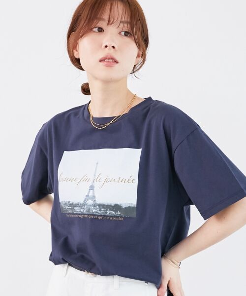 le.coeur blanc / ルクールブラン Tシャツ | 《手洗い可能》La Tour EiffelロゴTシャツ | 詳細2