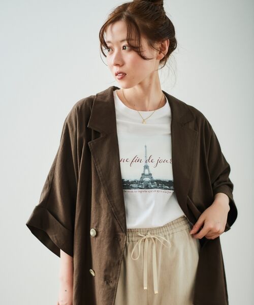 le.coeur blanc / ルクールブラン Tシャツ | 《手洗い可能》La Tour EiffelロゴTシャツ | 詳細23