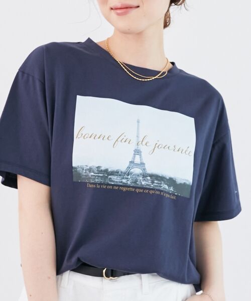 le.coeur blanc / ルクールブラン Tシャツ | 《手洗い可能》La Tour EiffelロゴTシャツ | 詳細3