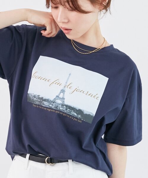 le.coeur blanc / ルクールブラン Tシャツ | 《手洗い可能》La Tour EiffelロゴTシャツ | 詳細4