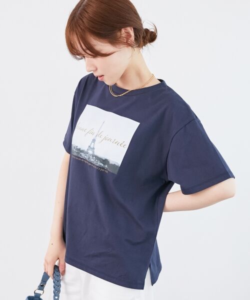 le.coeur blanc / ルクールブラン Tシャツ | 《手洗い可能》La Tour EiffelロゴTシャツ | 詳細8