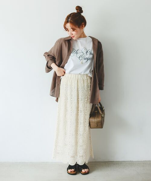 le.coeur blanc / ルクールブラン Tシャツ | 《手洗い可能》ニュアンスロゴTシャツ | 詳細10