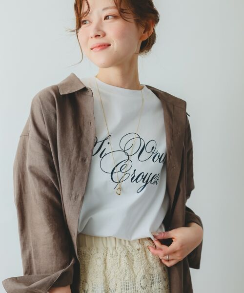 le.coeur blanc / ルクールブラン Tシャツ | 《手洗い可能》ニュアンスロゴTシャツ | 詳細7