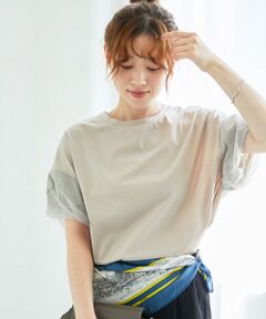 le.coeur blanc / ルクールブラン カットソー | 《手洗い可能》チュールねじりスリーブフレンチプルオーバー