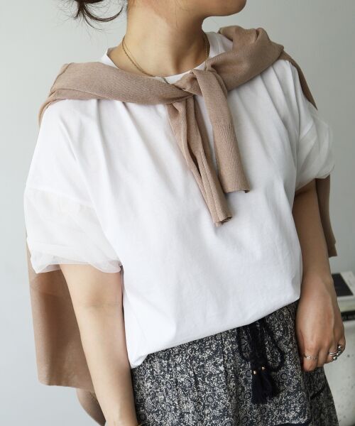 le.coeur blanc / ルクールブラン カットソー | 《手洗い可能》チュールねじりスリーブフレンチプルオーバー | 詳細13