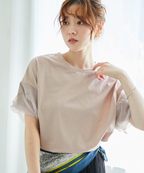 le.coeur blanc / ルクールブラン カットソー | 《手洗い可能》チュールねじりスリーブフレンチプルオーバー | 詳細20