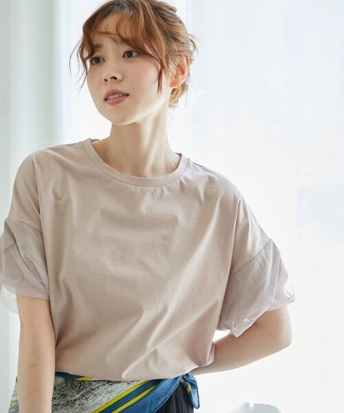 le.coeur blanc / ルクールブラン カットソー | 《手洗い可能》チュールねじりスリーブフレンチプルオーバー | 詳細21