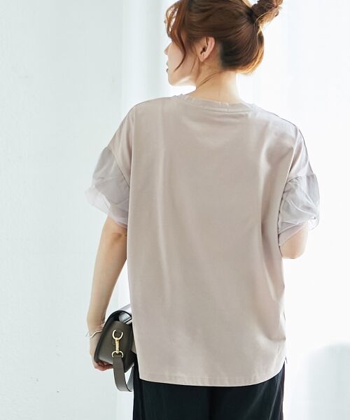 le.coeur blanc / ルクールブラン カットソー | 《手洗い可能》チュールねじりスリーブフレンチプルオーバー | 詳細24