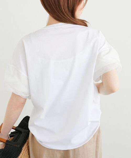 le.coeur blanc / ルクールブラン カットソー | 《手洗い可能》チュールねじりスリーブフレンチプルオーバー | 詳細5