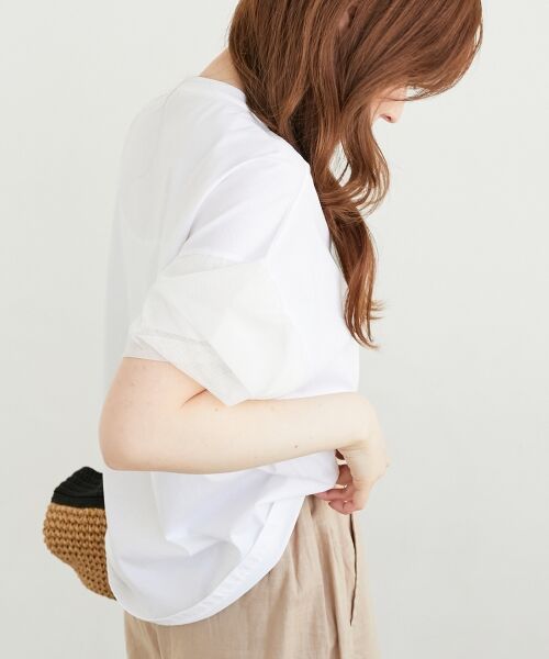 le.coeur blanc / ルクールブラン カットソー | 《手洗い可能》チュールねじりスリーブフレンチプルオーバー | 詳細6