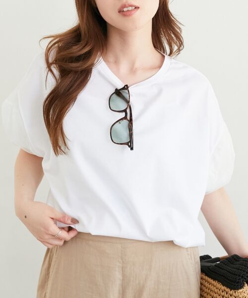 le.coeur blanc / ルクールブラン カットソー | 《手洗い可能》チュールねじりスリーブフレンチプルオーバー | 詳細7