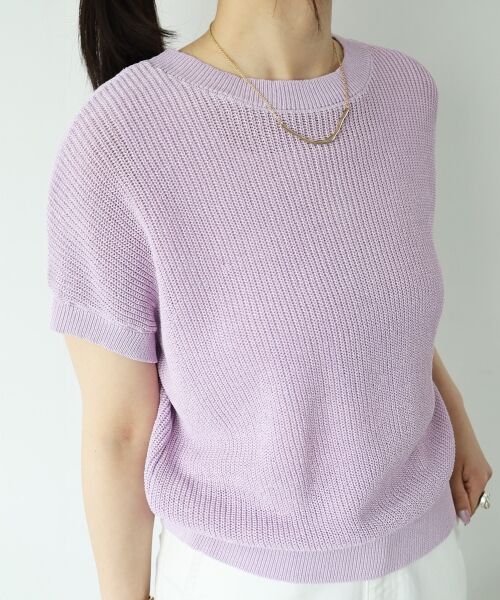 le.coeur blanc / ルクールブラン ニット・セーター | ペーパーヤーン畦編み2WAYニット | 詳細10