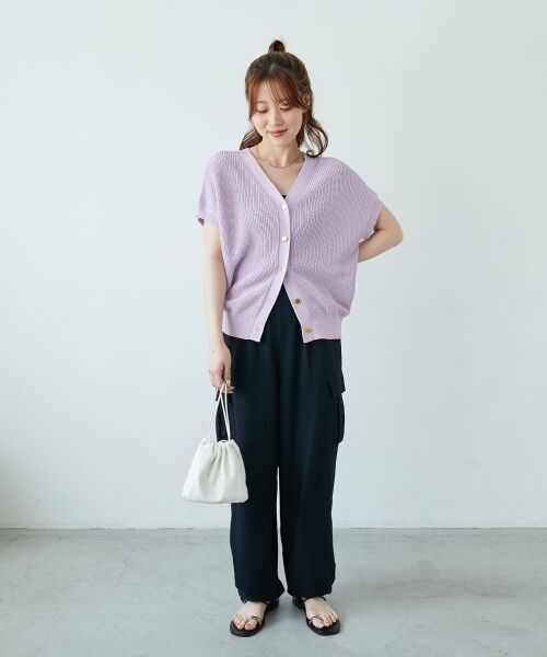 le.coeur blanc / ルクールブラン ニット・セーター | ペーパーヤーン畦編み2WAYニット | 詳細12