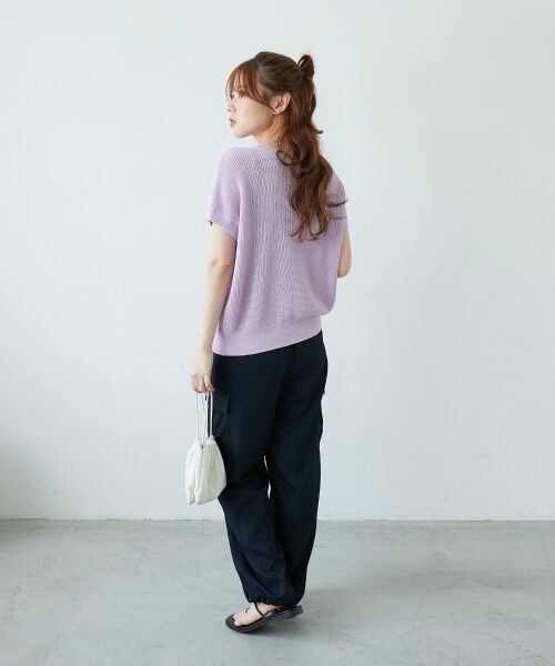 le.coeur blanc / ルクールブラン ニット・セーター | ペーパーヤーン畦編み2WAYニット | 詳細14