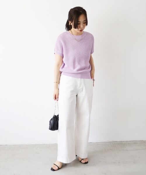 le.coeur blanc / ルクールブラン ニット・セーター | ペーパーヤーン畦編み2WAYニット | 詳細15