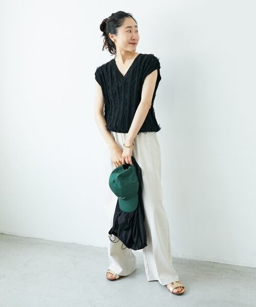 le.coeur blanc / ルクールブラン ニット・セーター | 《手洗い可能》フリンジVネックフレンチニット | 詳細16