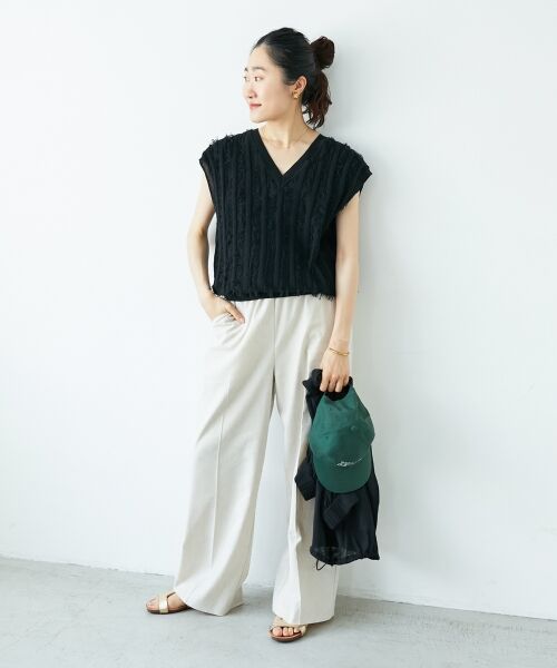 le.coeur blanc / ルクールブラン ニット・セーター | 《手洗い可能》フリンジVネックフレンチニット | 詳細18