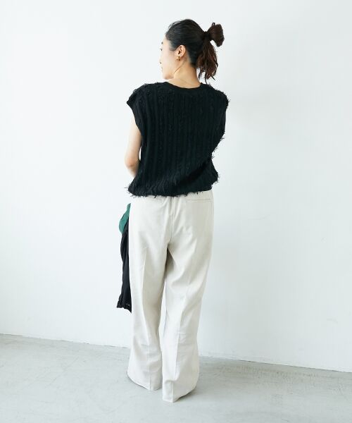 le.coeur blanc / ルクールブラン ニット・セーター | 《手洗い可能》フリンジVネックフレンチニット | 詳細19