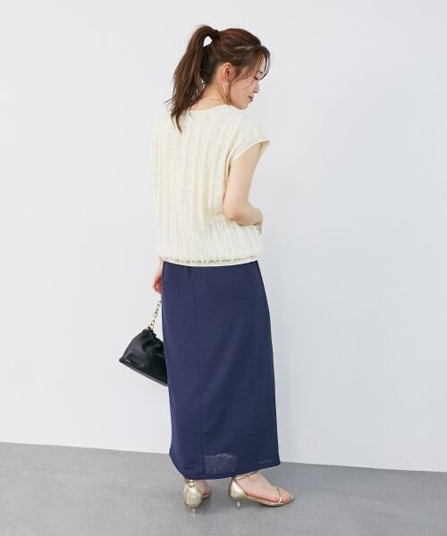 le.coeur blanc / ルクールブラン ニット・セーター | 《手洗い可能》フリンジVネックフレンチニット | 詳細8