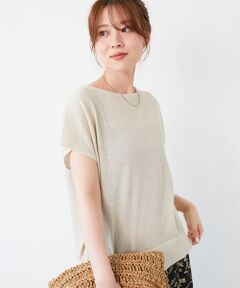 le.coeur blanc / ルクールブラン ニット・セーター | 《手洗い可能》フレンチスリーブラメニット